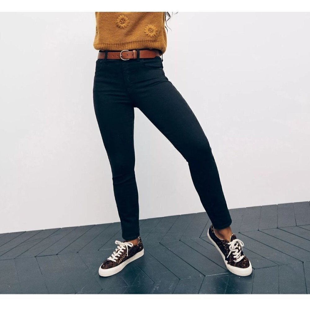 Madewell 10" High Rise Skinny Jeans Carbondale F9226 23 Black